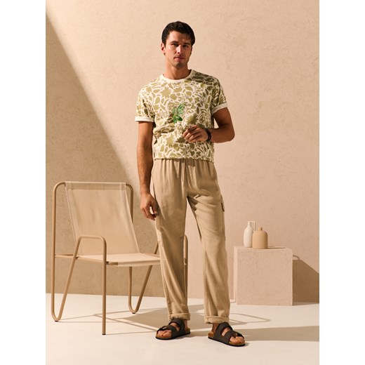 Sinsay - Koszulka z nadrukiem - kremowy Sinsay XL Sinsay