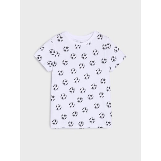 Sinsay - Koszulka z motywem piłkarskim - biały Sinsay 134 Sinsay