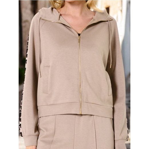 Sinsay - Bluza z zamkiem i dekoracyjną panterką soft touch - wielobarwny Sinsay XL Sinsay