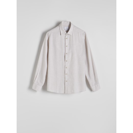 Reserved - Bawełniana koszula regular fit - beżowy Reserved XL Reserved
