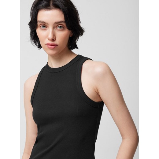 Damski top Outhorn OTHWSS24TSLEF129 - czarny ze sklepu Sportstylestory.com w kategorii Bluzki damskie - zdjęcie 179664297