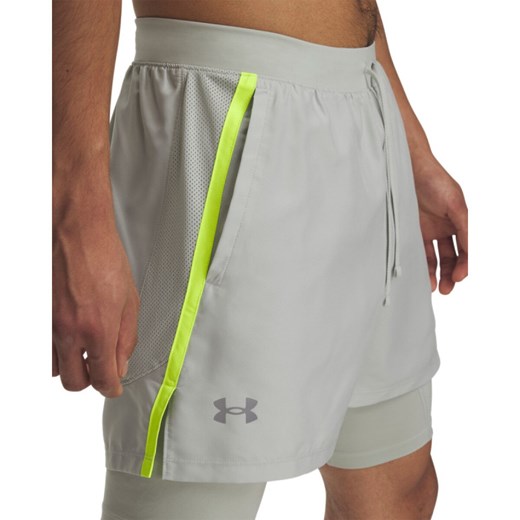 Męskie spodenki do biegania Under Armour UA Launch 5\'\' 2-in-1 Short - szare Under Armour XXL Sportstylestory.com