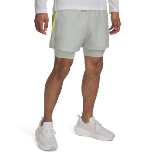 Męskie spodenki do biegania Under Armour UA Launch 5\'\' 2-in-1 Short - szare Under Armour S Sportstylestory.com