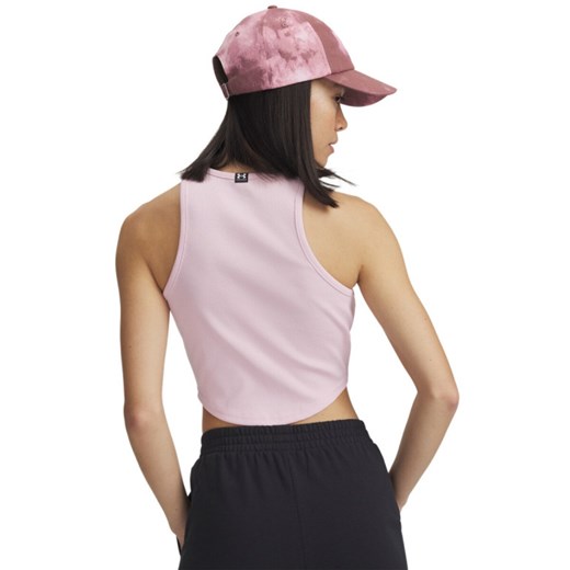 Damski top basic Under Armour UA Rival Rib Tank - różowy ze sklepu Sportstylestory.com w kategorii Bluzki damskie - zdjęcie 179664516