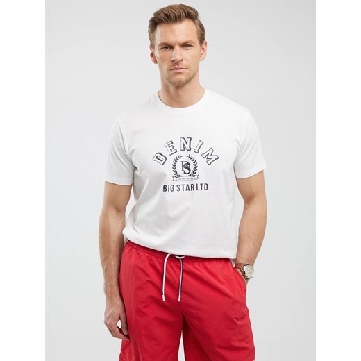 Koszulka męska z nadrukiem biała Bester 100 ze sklepu Big Star w kategorii T-shirty męskie - zdjęcie 179664939