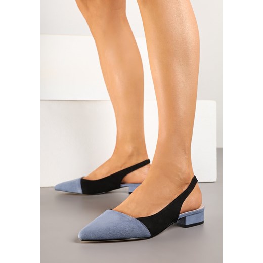 Czarne Sandały Typu Slingback z Wkładką ze Skóry Naturalnej Galindena Renee 40 renee.pl