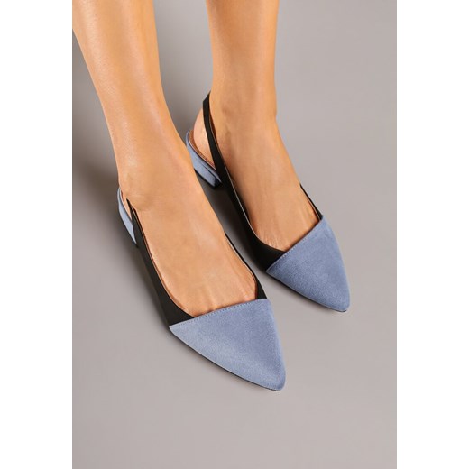 Czarne Sandały Typu Slingback z Wkładką ze Skóry Naturalnej Galindena Renee 41 renee.pl