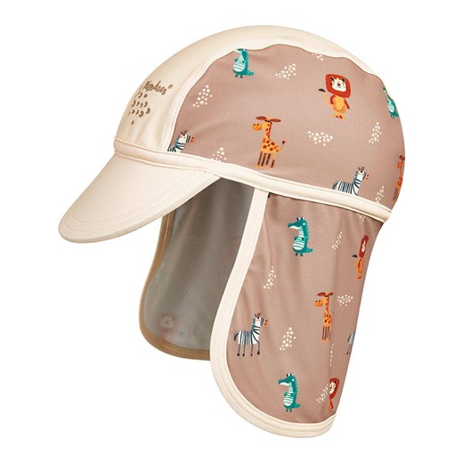 Playshoes Czapka w kolorze jasnobrązowo-kremowym z osłoną karku ze sklepu Limango Polska w kategorii Czapki dziecięce - zdjęcie 179666555