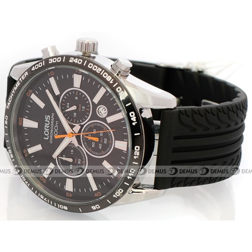 Zegarek Lorus Chronograph RT393BX9 męski na pasku poliuretanowym Demus-Zegarki-pl czarny męskie