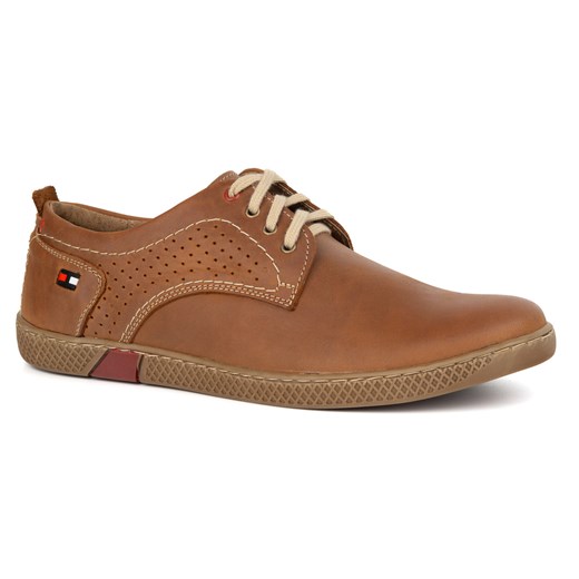 Buty męskie skórzane casual 302GT camel ze sklepu butyolivier w kategorii Półbuty męskie - zdjęcie 179670775
