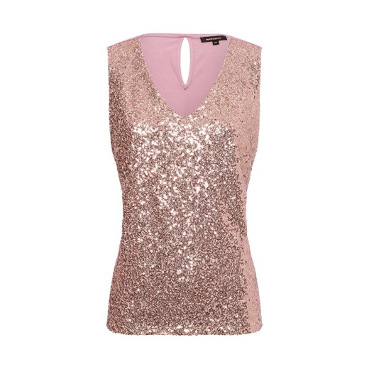 More & More Damski top z cekinami Kobiety Bawełna brudny róż jednolity ze sklepu vangraaf w kategorii Bluzki damskie - zdjęcie 179674868