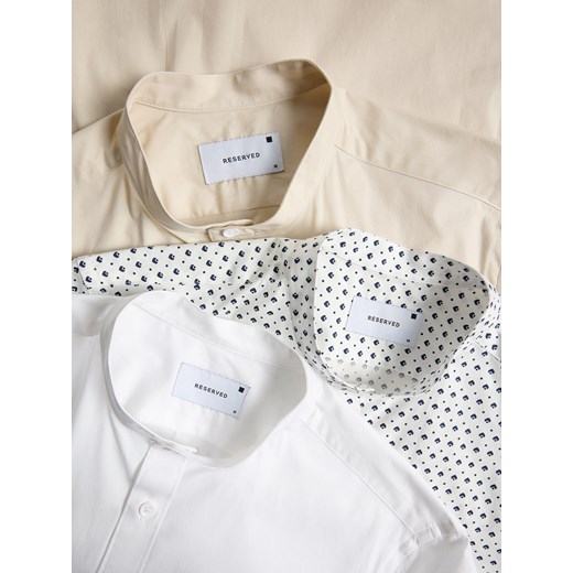 Reserved - Koszula slim fit ze stójką - biały Reserved L Reserved
