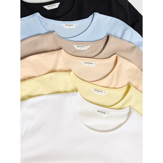 Reserved - Bawełniany t-shirt regular - czarny Reserved M Reserved