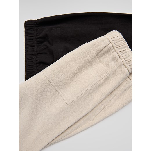 Reserved - Spodnie jogger z lnem - czarny Reserved XL Reserved