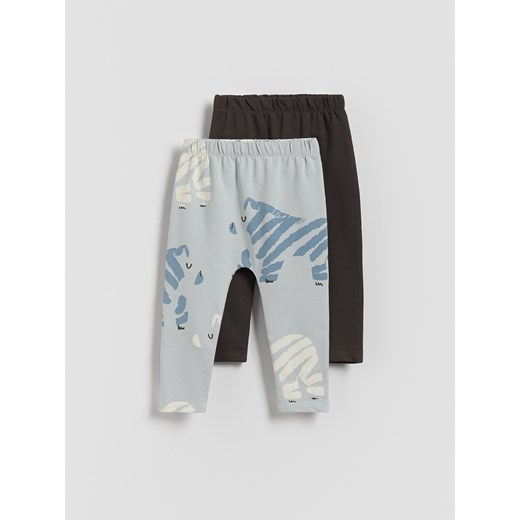 Reserved - Bawełniane legginsy 2 pack - jasnoszary ze sklepu Reserved w kategorii Spodnie chłopięce - zdjęcie 179676286