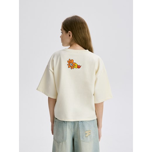 Reserved - Krótki t-shirt BT21 - kremowy Reserved 116 (5-6 lat) Reserved