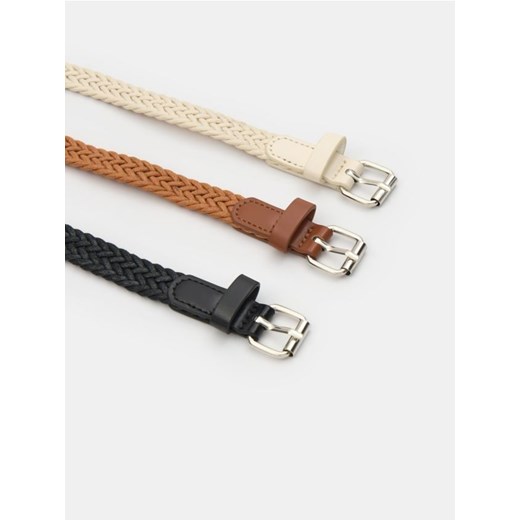 Sinsay - Plecione paski 3 pack - wielobarwny ze sklepu Sinsay w kategorii Paski damskie - zdjęcie 179677258