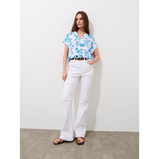 Mohito - Wzorzysta bluzka z wiskozy - niebieski Mohito 44 Mohito