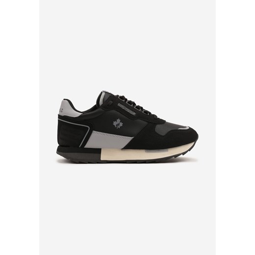Czarne Buty Sportowe Sneakersy z Ozdobnymi Wstawkami Vevilira ze sklepu born2be.pl w kategorii Buty sportowe męskie - zdjęcie 179680277