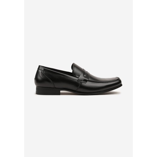 Czarne Półbuty Loafersy ze Skórzaną Wkładką Vevorina ze sklepu born2be.pl w kategorii Buty eleganckie męskie - zdjęcie 179680346