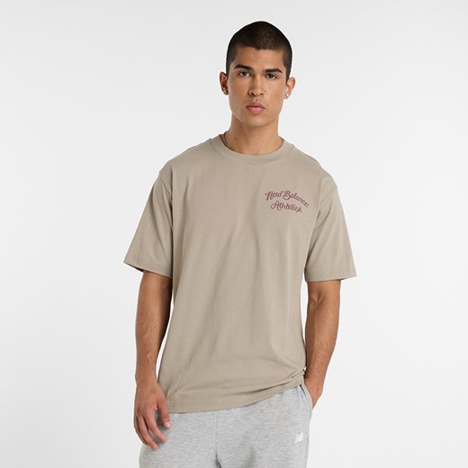 Koszulka męska New Balance MT43556ADS – beżowa ze sklepu New Balance Poland w kategorii T-shirty męskie - zdjęcie 179680596