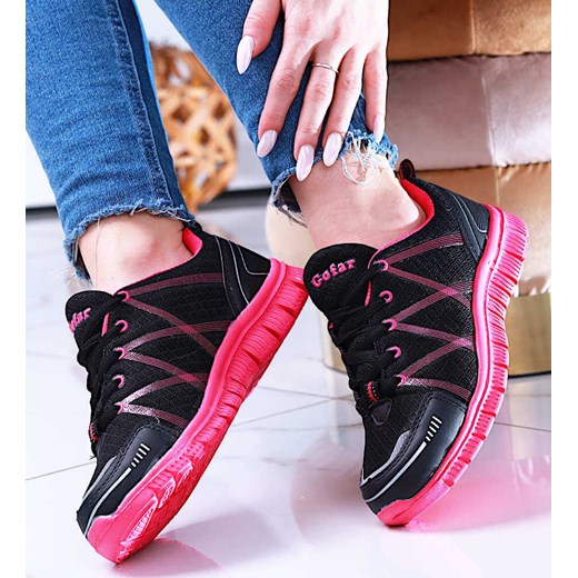 Czarno fuksjowe lekkie buty sportowe /G8-3 13747 S203/ Pantofelek24 37 okazyjna cena Pantofelek24.pl