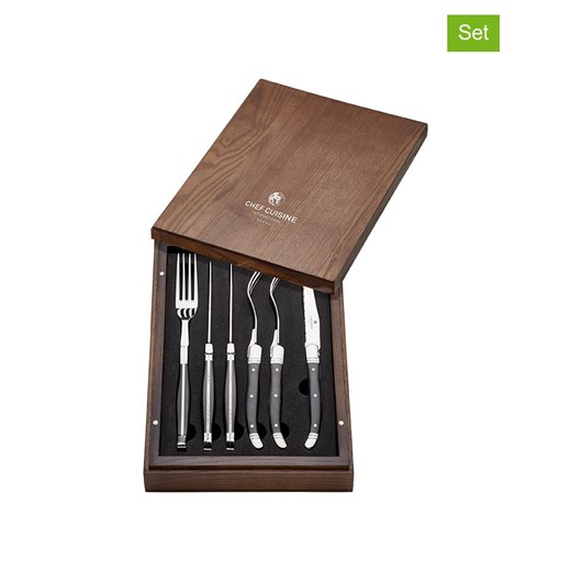 Chef Cuisine 6-częściowy zestaw w kolorze srebrno-czarnym ze sklepu Limango Polska w kategorii Sztućce - zdjęcie 179681997