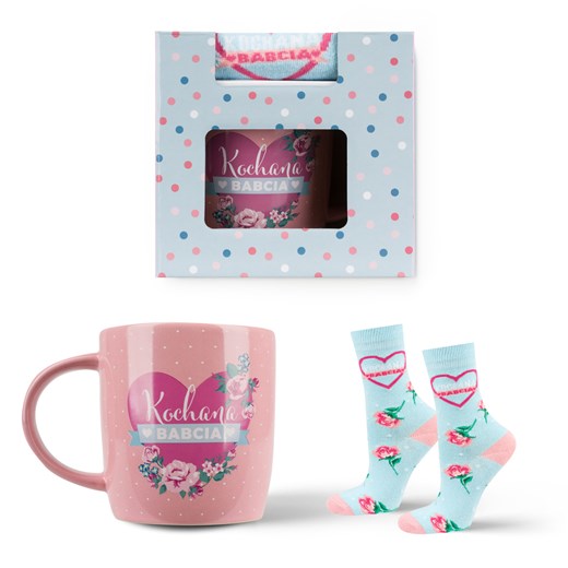 Zestaw Skarpetki Kochana Babcia + Kubek ze sklepu Sklep SOXO w kategorii Skarpetki damskie - zdjęcie 179682766