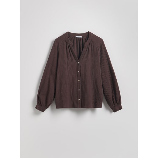 Reserved - Muślinowa bluzka - brązowy Reserved S Reserved