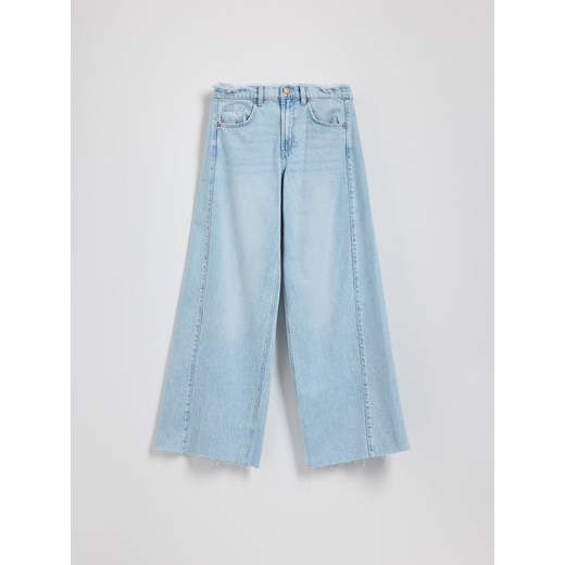 Reserved - Jeansy wide leg z przeszyciami - niebieski Reserved 40 Reserved
