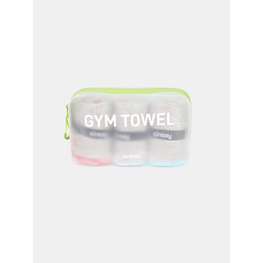 Sinsay - Ręczniki szybkoschnące w pokrowcu zapinanym na zamek 3 pack - czerwony Sinsay One Size Sinsay