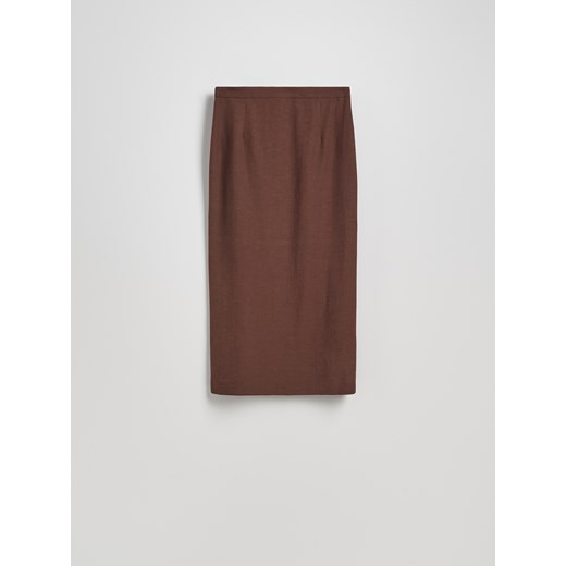 Reserved - Spódnica midi z wiskozą - brązowy Reserved S Reserved