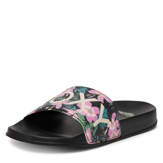 Klapki damskie ROXY w nadruki wielokolorowe bez zapięcia płaskie 