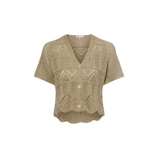 Marie Lund Kardigan damski Kobiety Bawełna seledynowy wypukły wzór tkaniny ze sklepu vangraaf w kategorii Swetry damskie - zdjęcie 179688649