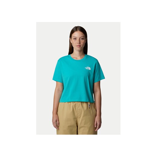The North Face bluzka damska niebieska z okrągłym dekoltem na wiosnę 