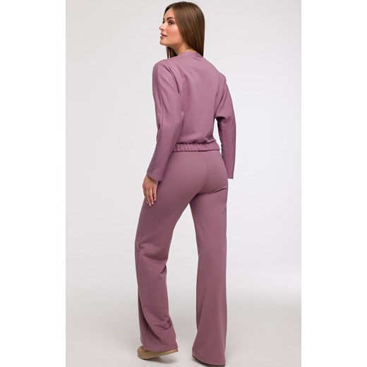 Bluza damska z kopertowym dekoltem wrzosowa B292, Kolor wrzosowy, Rozmiar L, BeWear ze sklepu Primodo w kategorii Bluzy damskie - zdjęcie 179692269