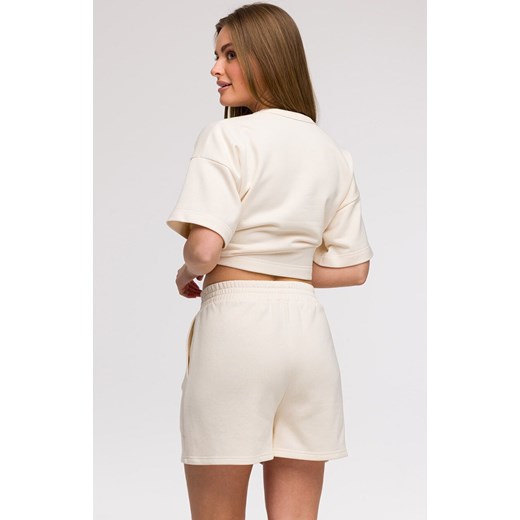 Bluza damska oversize z krótkimi rękawami waniliowa B294, Kolor waniliowy, Rozmiar 2XL/3XL, BeWear ze sklepu Primodo w kategorii Bluzy damskie - zdjęcie 179692329