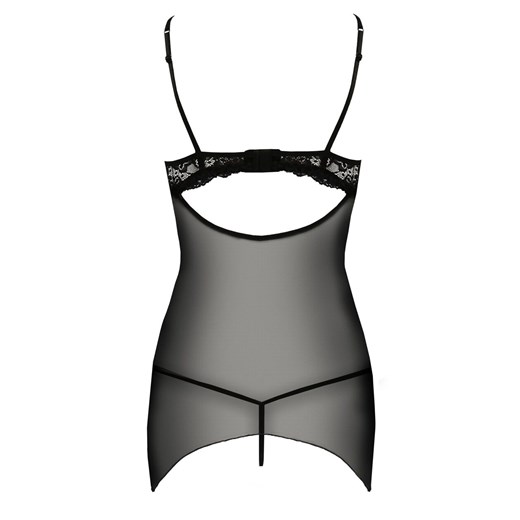 Czarna koszulka nocna i stringi Veronique, Kolor czarny, Rozmiar L/XL, Passion ze sklepu Intymna w kategorii Koszule nocne - zdjęcie 179693496