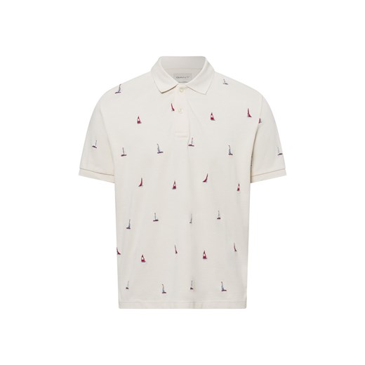 Gant Męska koszulka polo Mężczyźni Bawełna beżowy wzorzysty ze sklepu vangraaf w kategorii T-shirty męskie - zdjęcie 179695405