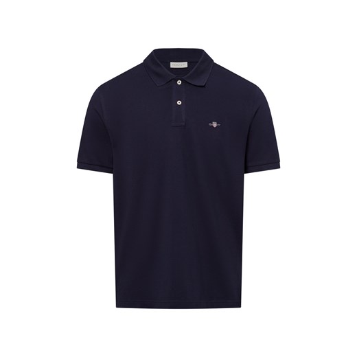 Gant Męska koszulka polo Mężczyźni Bawełna granatowy jednolity ze sklepu vangraaf w kategorii T-shirty męskie - zdjęcie 179695407