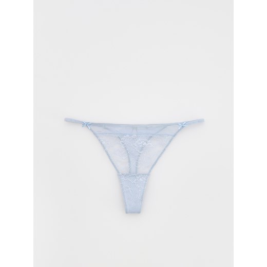 Reserved - Majtki stringi z koronką - jasnoniebieski Reserved L Reserved