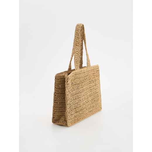 Reserved - Pleciona torebka shopper - beżowy Reserved ONE SIZE Reserved