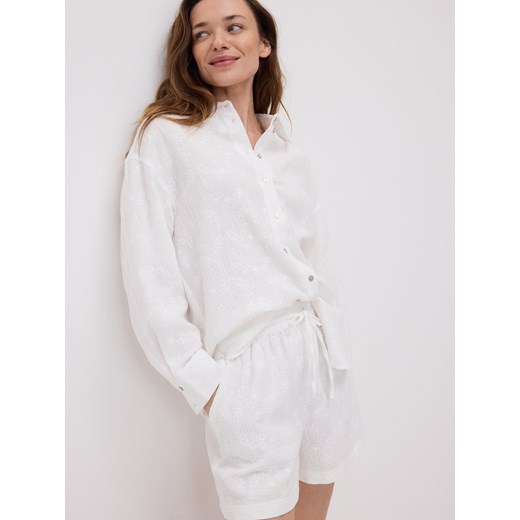 Reserved - Muślinowe szorty - biały ze sklepu Reserved w kategorii Szorty - zdjęcie 179697249