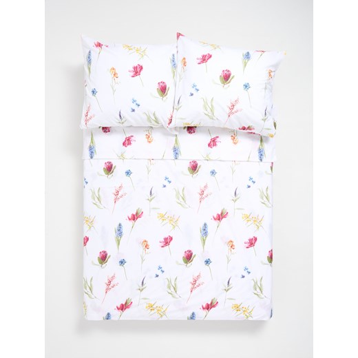 Sinsay - Komplet bawełnianej pościeli w kwiaty - wielobarwny Sinsay One Size Sinsay