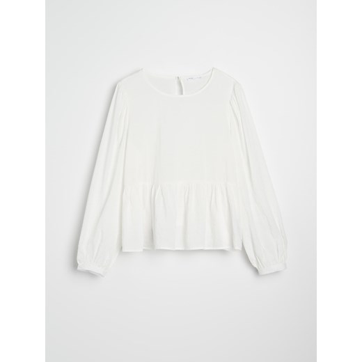 Sinsay - Koszulowa bluzka z wiskozą - biały Sinsay XL Sinsay