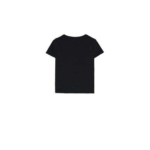 Cropp - Czarna dopasowana koszulka basic - czarny Cropp L Cropp