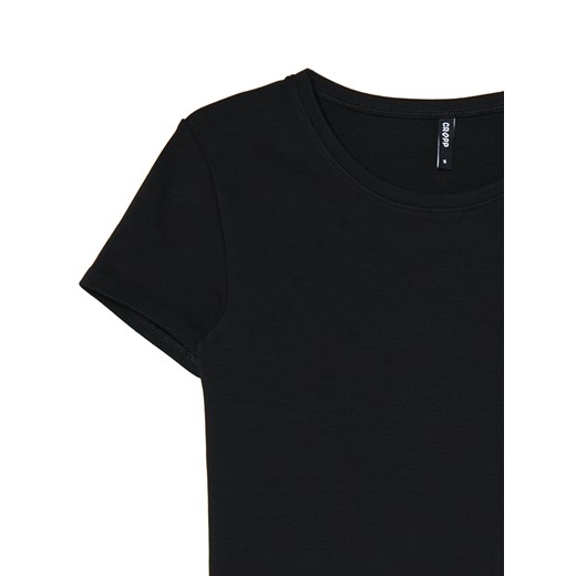Cropp - Czarna dopasowana koszulka basic - czarny Cropp S Cropp