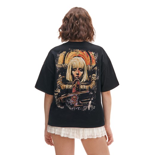 Cropp - Czarna koszulka Warhammer 40 000 - czarny ze sklepu Cropp w kategorii Bluzki damskie - zdjęcie 179699218