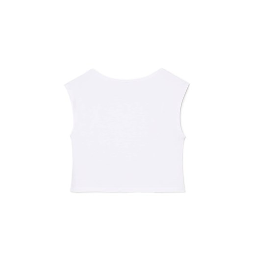 Cropp - Luźny T-shirt na jedno ramię - biały Cropp M Cropp