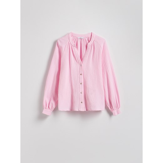 Reserved - Muślinowa bluzka - różowy Reserved S Reserved